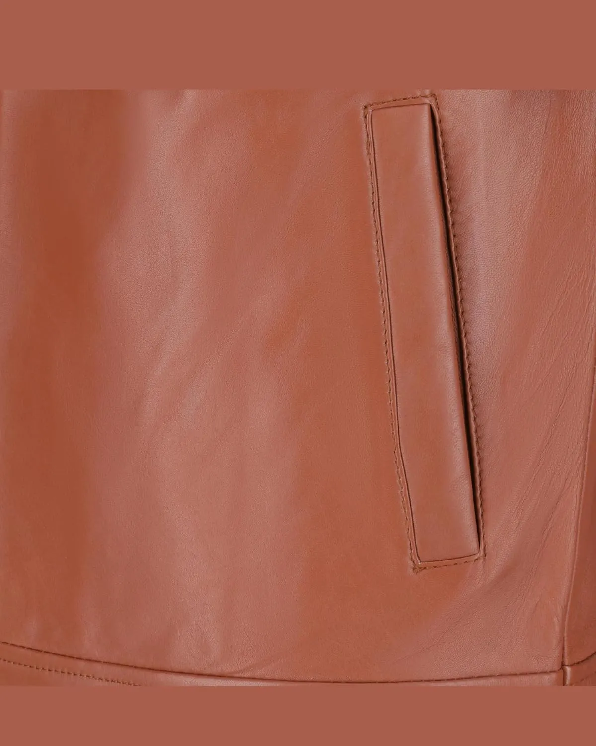 TLC Genuine Soft polo collar Leather Jacket Men, Real Lambskin Brown Tan leather jacket in a Classic Vintage Style
