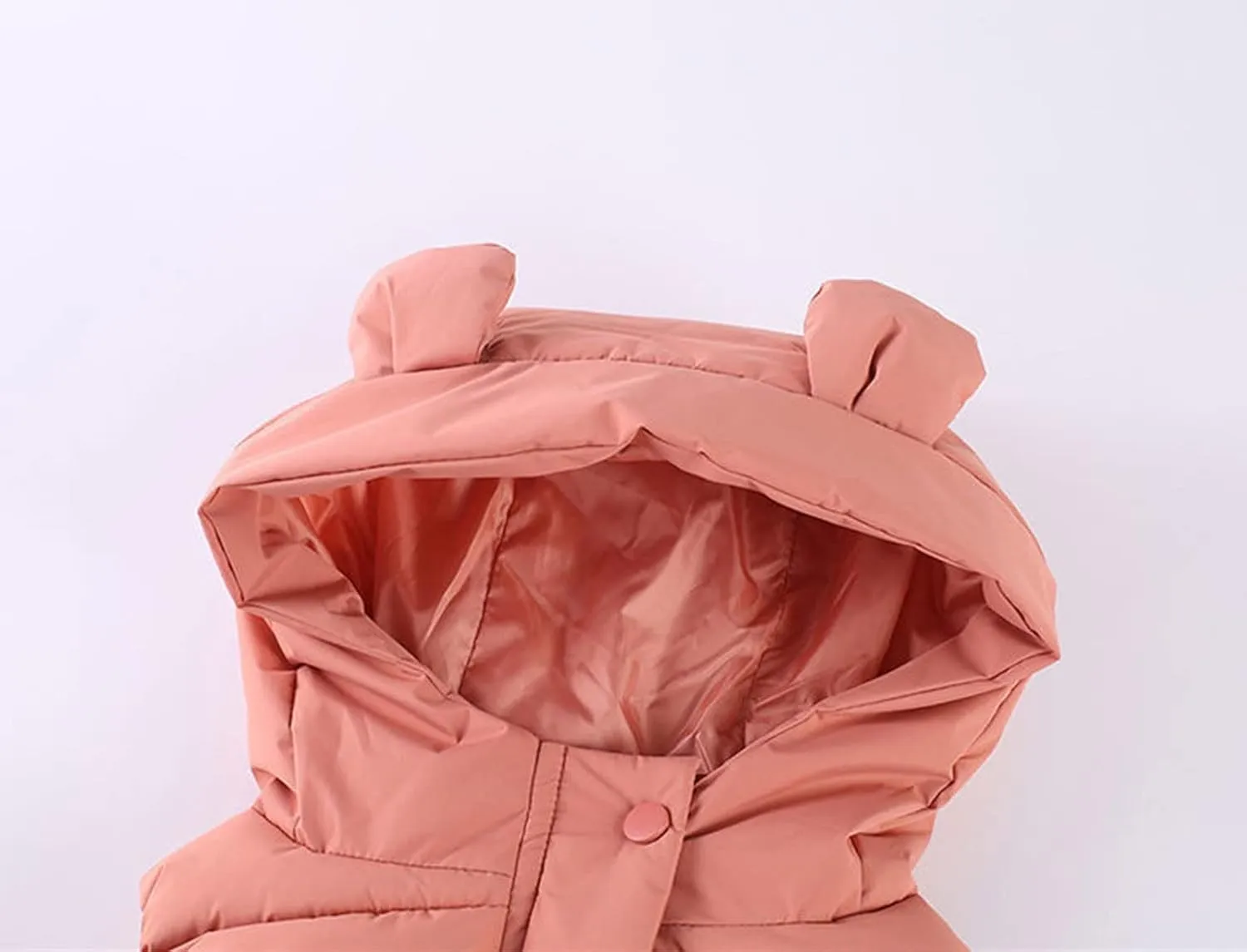 Toddler Boys Girls Winter Down Coat Soft Cotton Padded Jacket Cute Bear Ears Thick Hooded Jacket