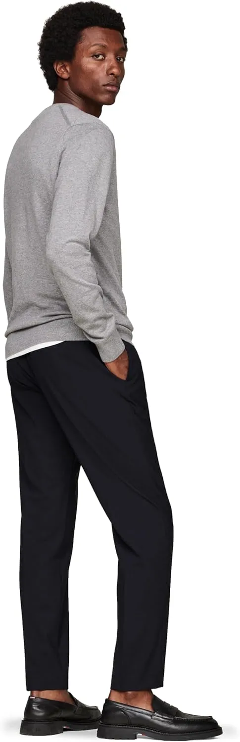 Tommy Hilfiger Men's Cotton Solid Crewneck Sweater Lightweight Pullover, Also Available in Big & Tall