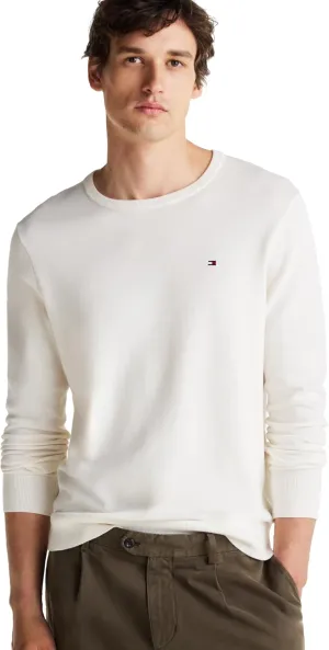 Tommy Hilfiger Men's Cotton Solid Crewneck Sweater Lightweight Pullover, Also Available in Big & Tall