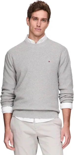 Tommy Hilfiger Men's Waffle Knit Crewneck Sweater Lightweight Pullover, Also Available in Big & Tall