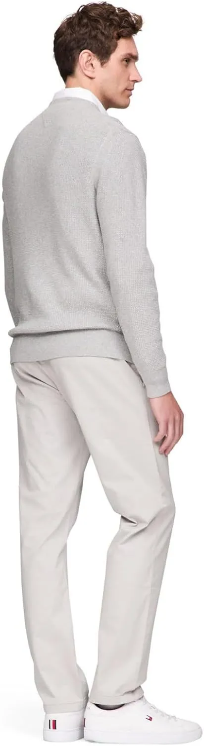 Tommy Hilfiger Men's Waffle Knit Crewneck Sweater Lightweight Pullover, Also Available in Big & Tall