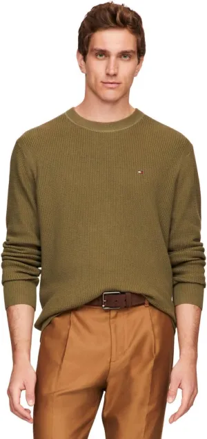 Tommy Hilfiger Men's Waffle Knit Crewneck Sweater Lightweight Pullover, Also Available in Big & Tall