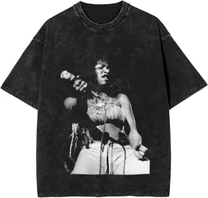 Unisex Vintage Oversized T Shirt Cotton Casual Short Sleeve Men's Tee Round Neckline Soft Womens Tops