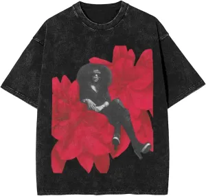 Unisex Vintage Oversized T Shirt Cotton Casual Short Sleeve Men's Tee Round Neckline Soft Womens Tops