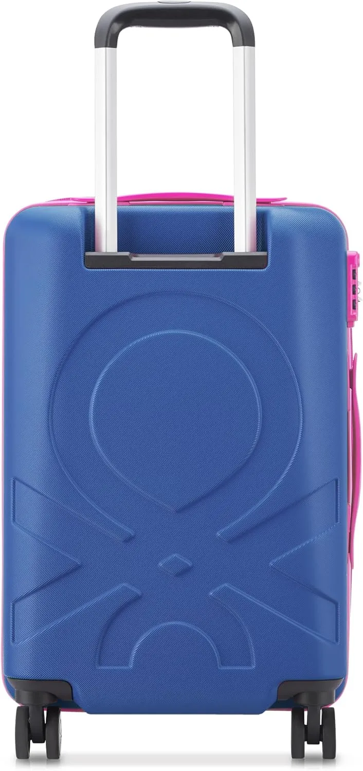 United Colors of Benetton Fabrica Hardside Luggage with Spinner Wheels, Blue, Carry-On 19 Inch