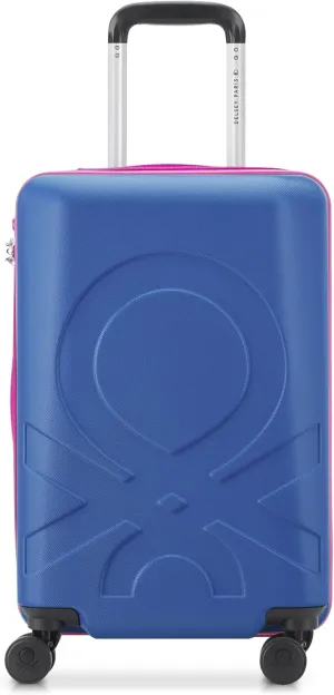 United Colors of Benetton Fabrica Hardside Luggage with Spinner Wheels, Blue, Carry-On 19 Inch