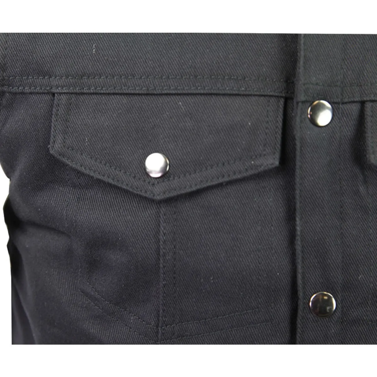 Vance Mens Black Heavy Duty Concealed Carry Denim Motorcycle Vest
