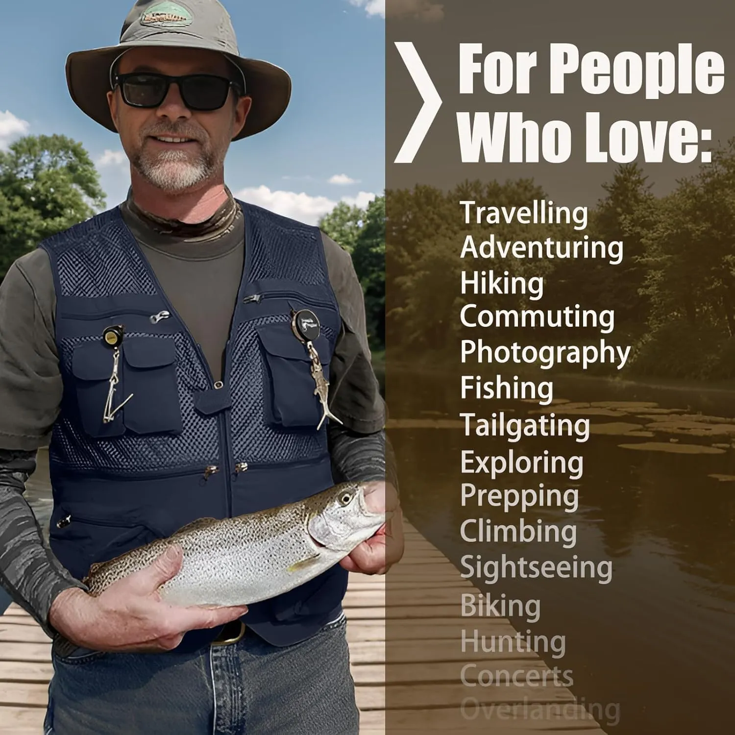 Versatile Men's Summer Vest for Fishing, Travel, Outdoor Work, Safari and Photography with Multiple Pockets