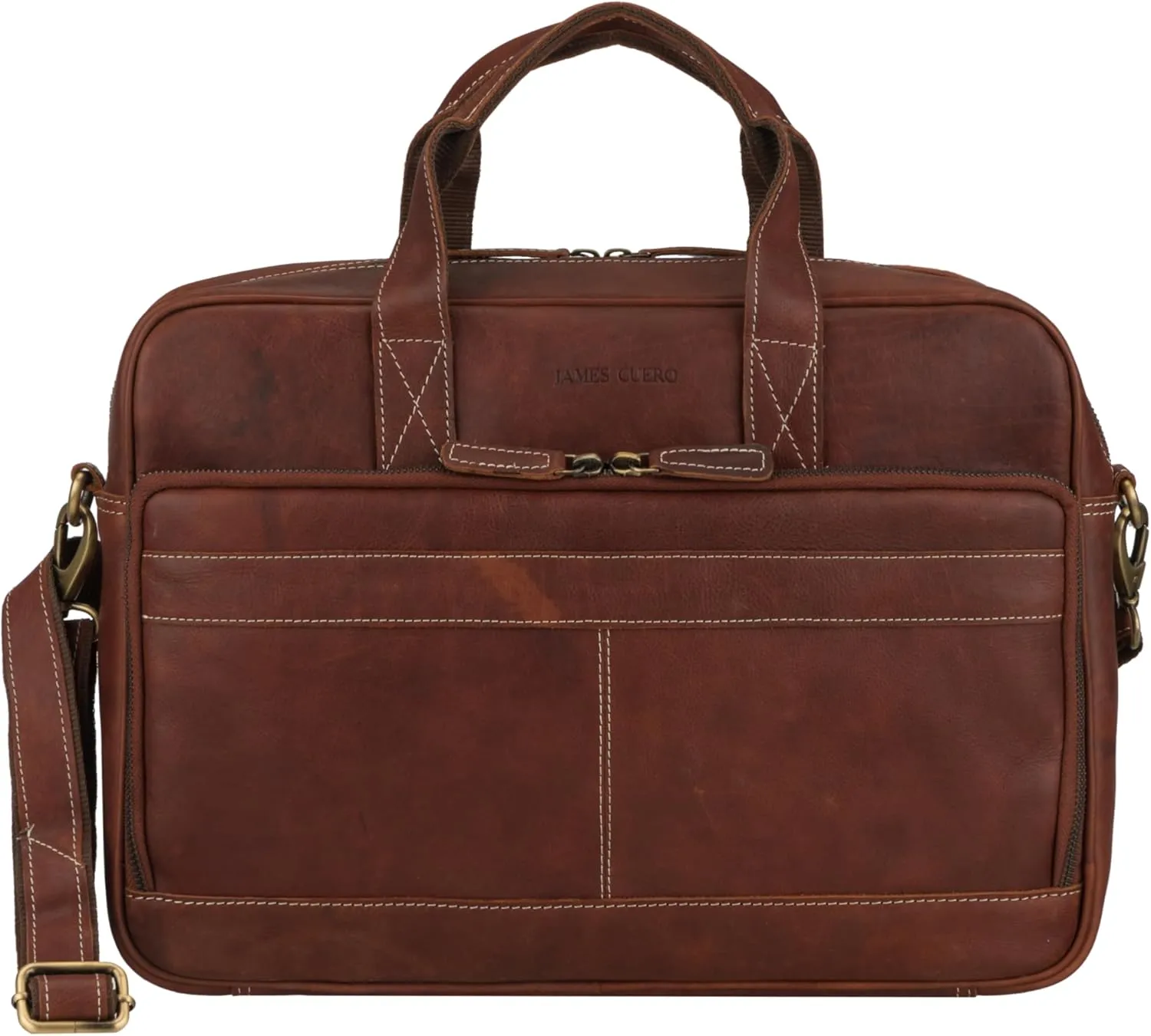 Vintage Leather Laptop Briefcase, 17 inches