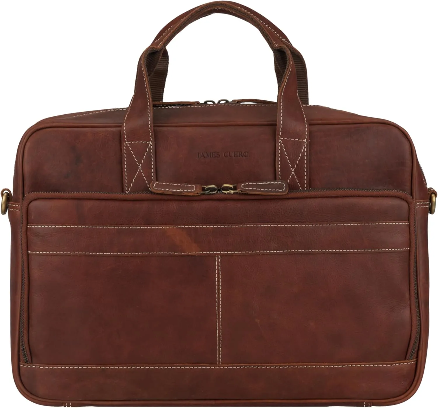 Vintage Leather Laptop Briefcase, 17 inches