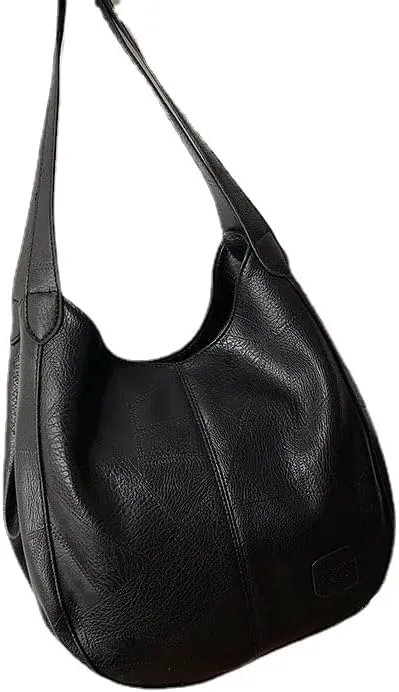 Vintage Soft Leather Women's Bucket Bag, Large Capacity Shoulder Handbag for Casual and Daily Use