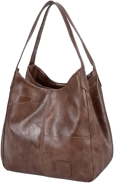 Vintage Soft Leather Women's Bucket Bag, Large Capacity Shoulder Handbag for Casual and Daily Use
