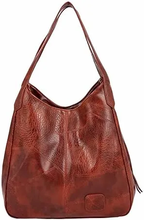 Vintage Soft Leather Women's Bucket Bag, Large Capacity Shoulder Handbag for Casual and Daily Use