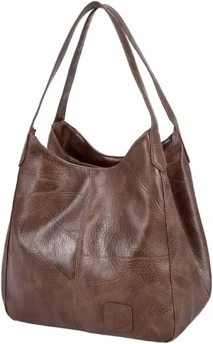 Vintage Soft Leather Women's Bucket Bag, Large Capacity Shoulder Handbag for Casual and Daily Use