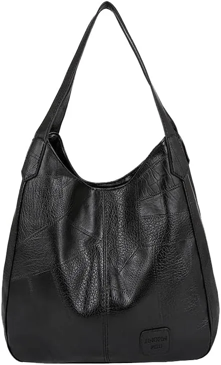 Vintage Soft Leather Women's Bucket Bag, Large Capacity Shoulder Handbag for Casual and Daily Use
