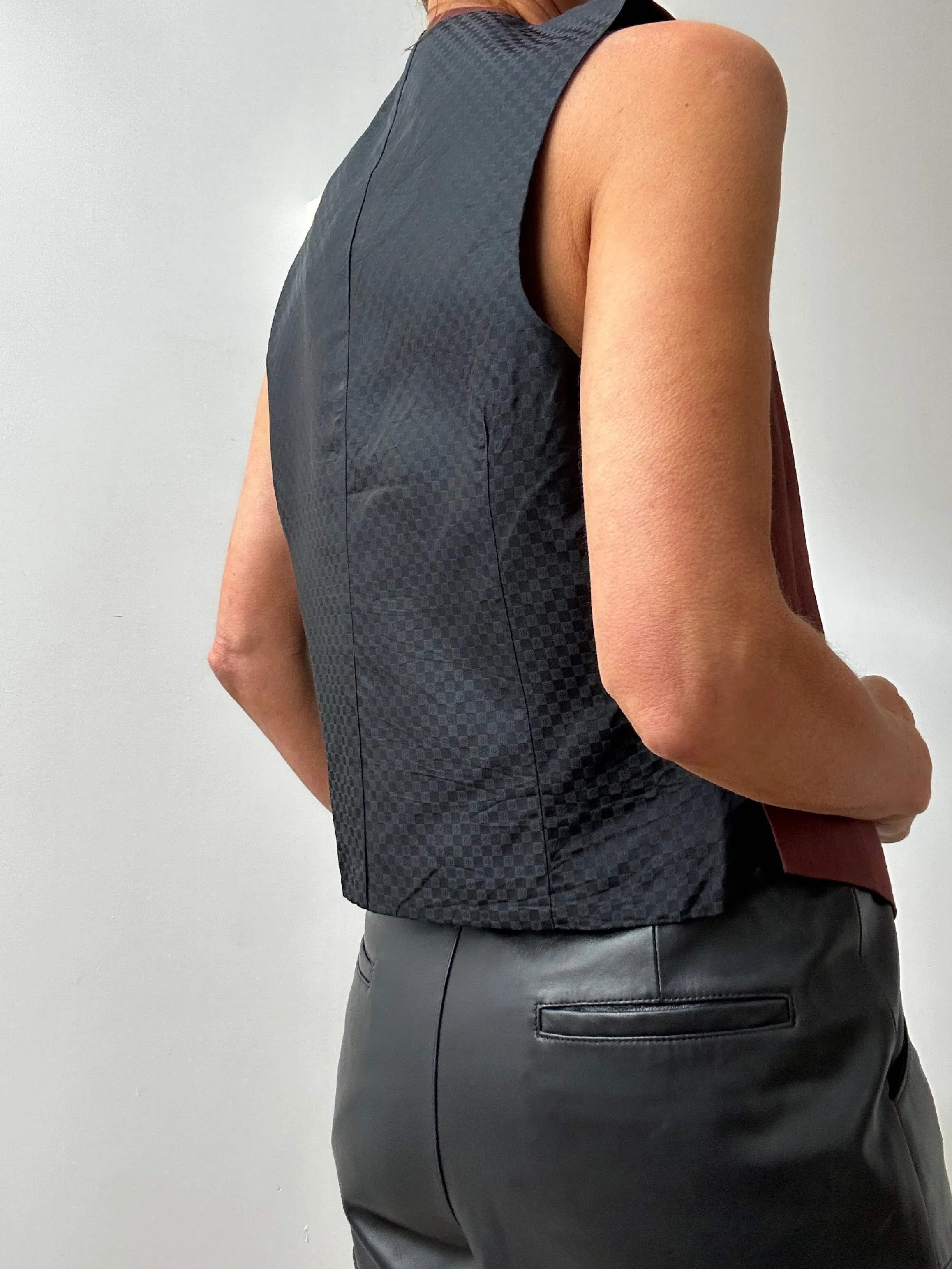 Vintage Suit Vest Burgandy Brown