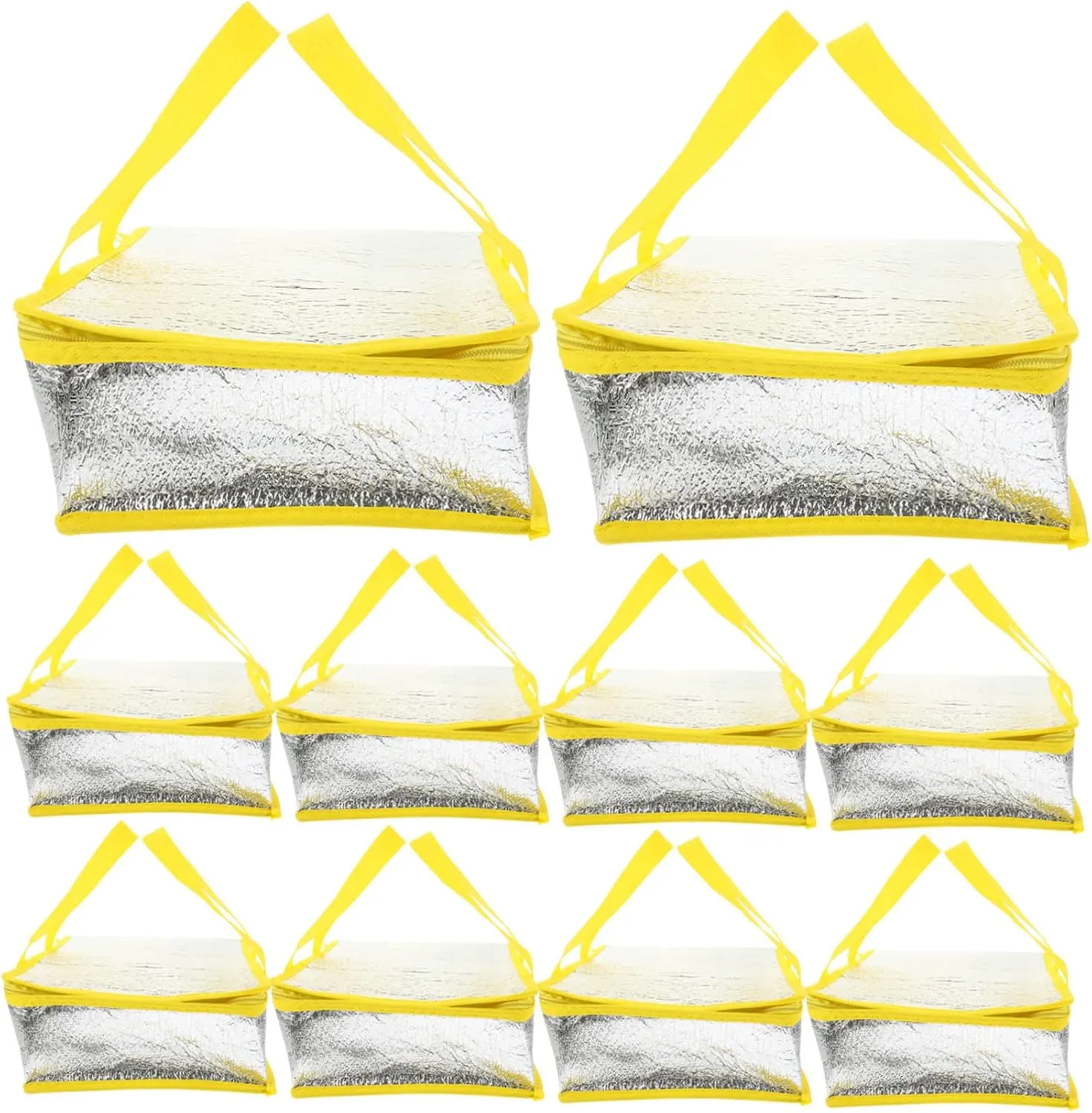 VOSAREA Insulated Bag Decorative Large Thermal Storage Zipper Non-woven Easy to Fold Portable for Shopping and Picnic