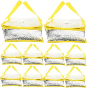 VOSAREA Insulated Bag Decorative Large Thermal Storage Zipper Non-woven Easy to Fold Portable for Shopping and Picnic