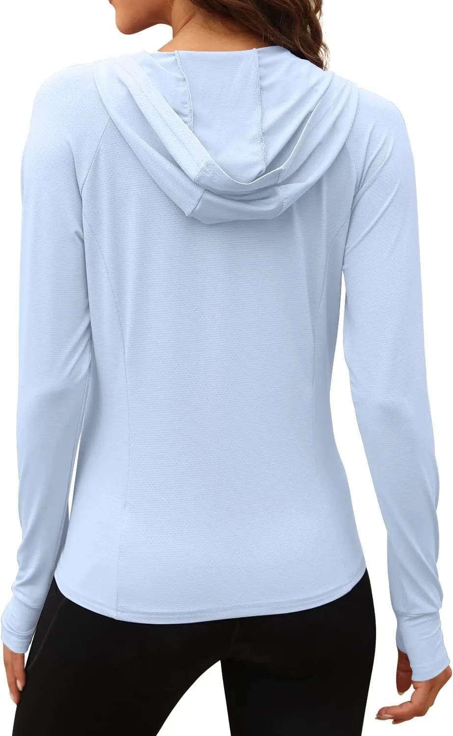 We1Fit Women's UPF 50  Sun Protection Jacket Hoodie Sun Shirts Hiking Running Athletic Shirt