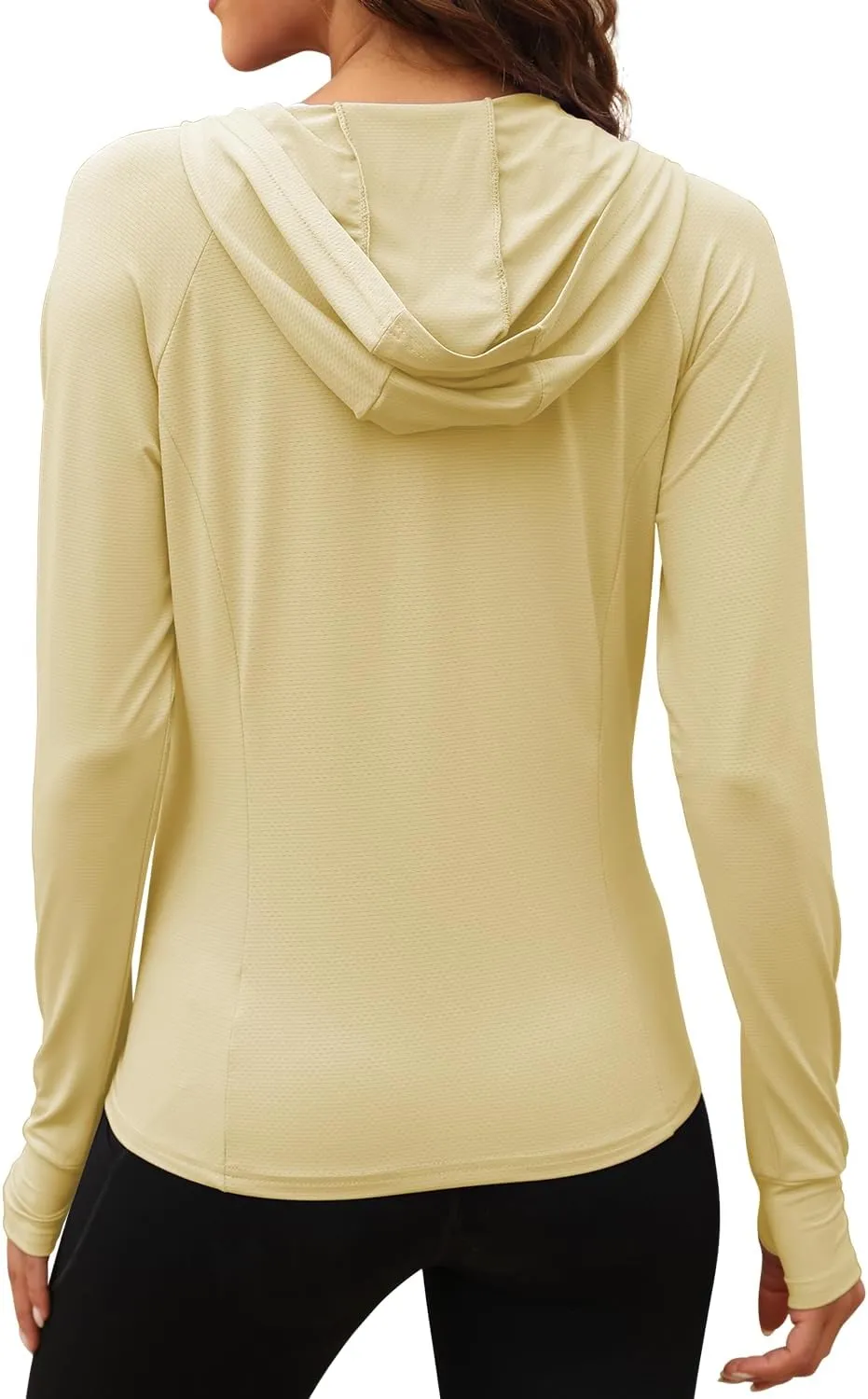 We1Fit Women's UPF 50  Sun Protection Jacket Hoodie Sun Shirts Hiking Running Athletic Shirt