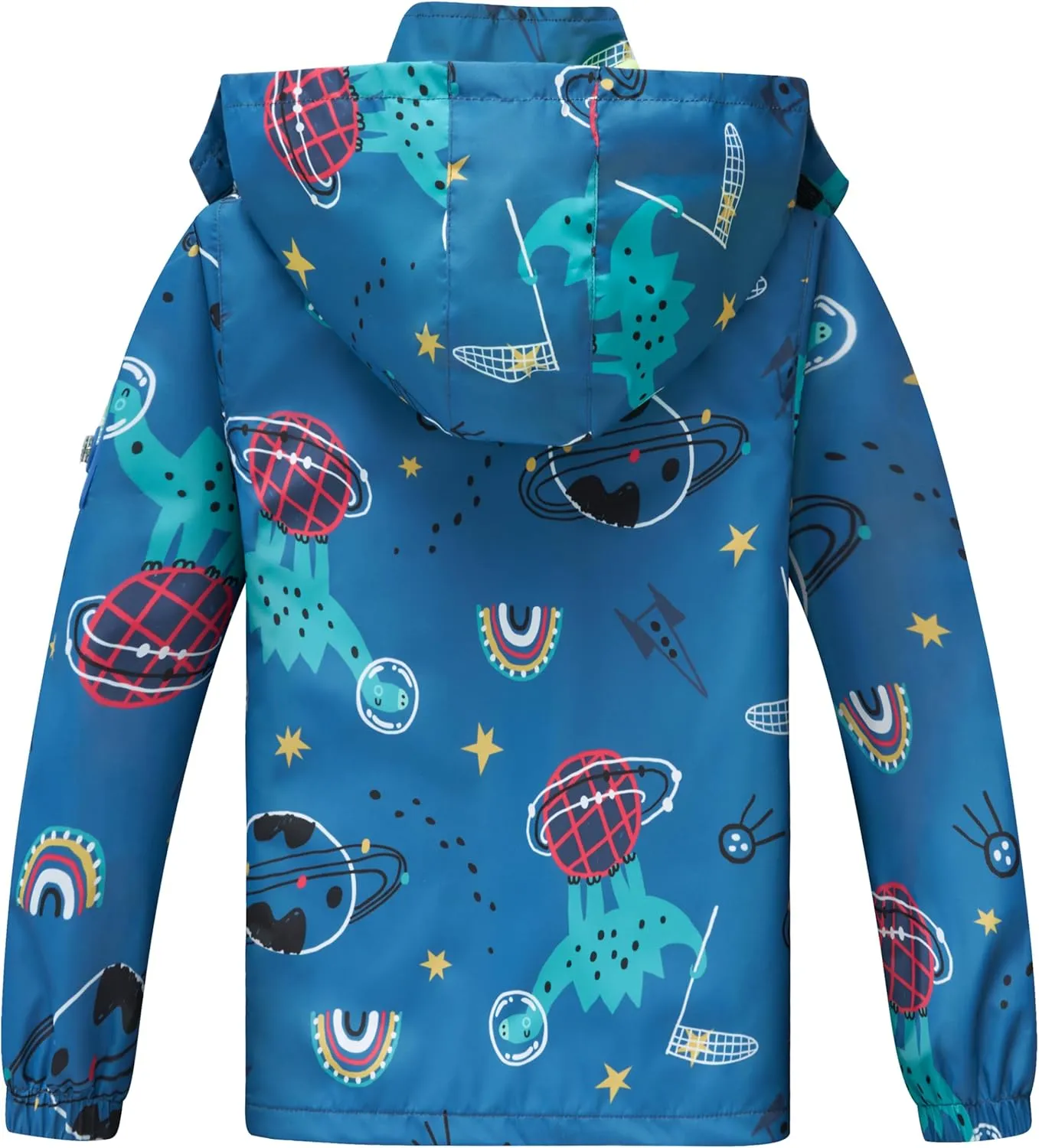 WICKHAM Boys Girls Waterproof Rain Jacket Detachable Hood Lightweight Raincoats for Kids Windbreaker Coat