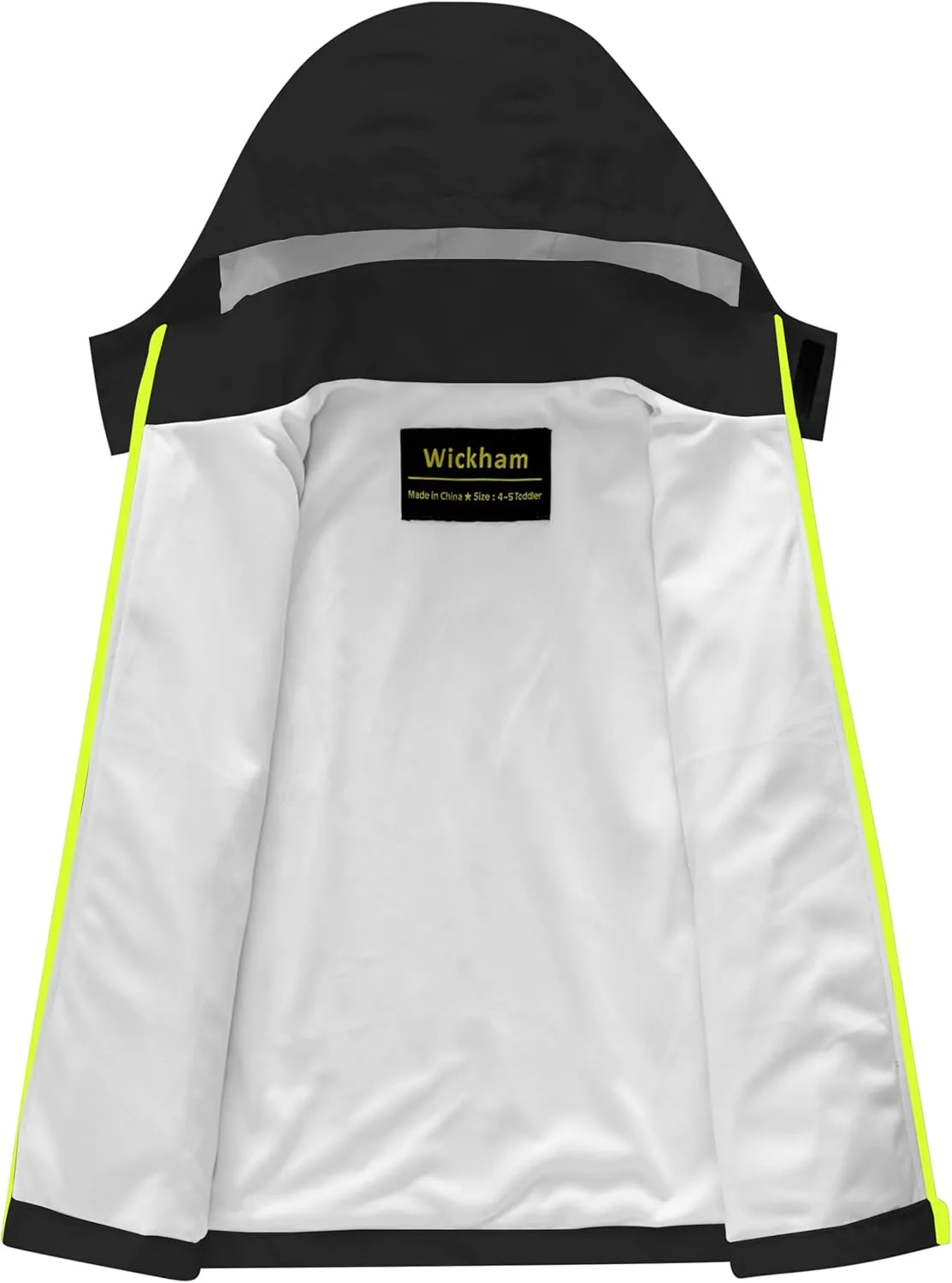WICKHAM Boys Girls Waterproof Rain Jacket Detachable Hood Lightweight Raincoats for Kids Windbreaker Coat