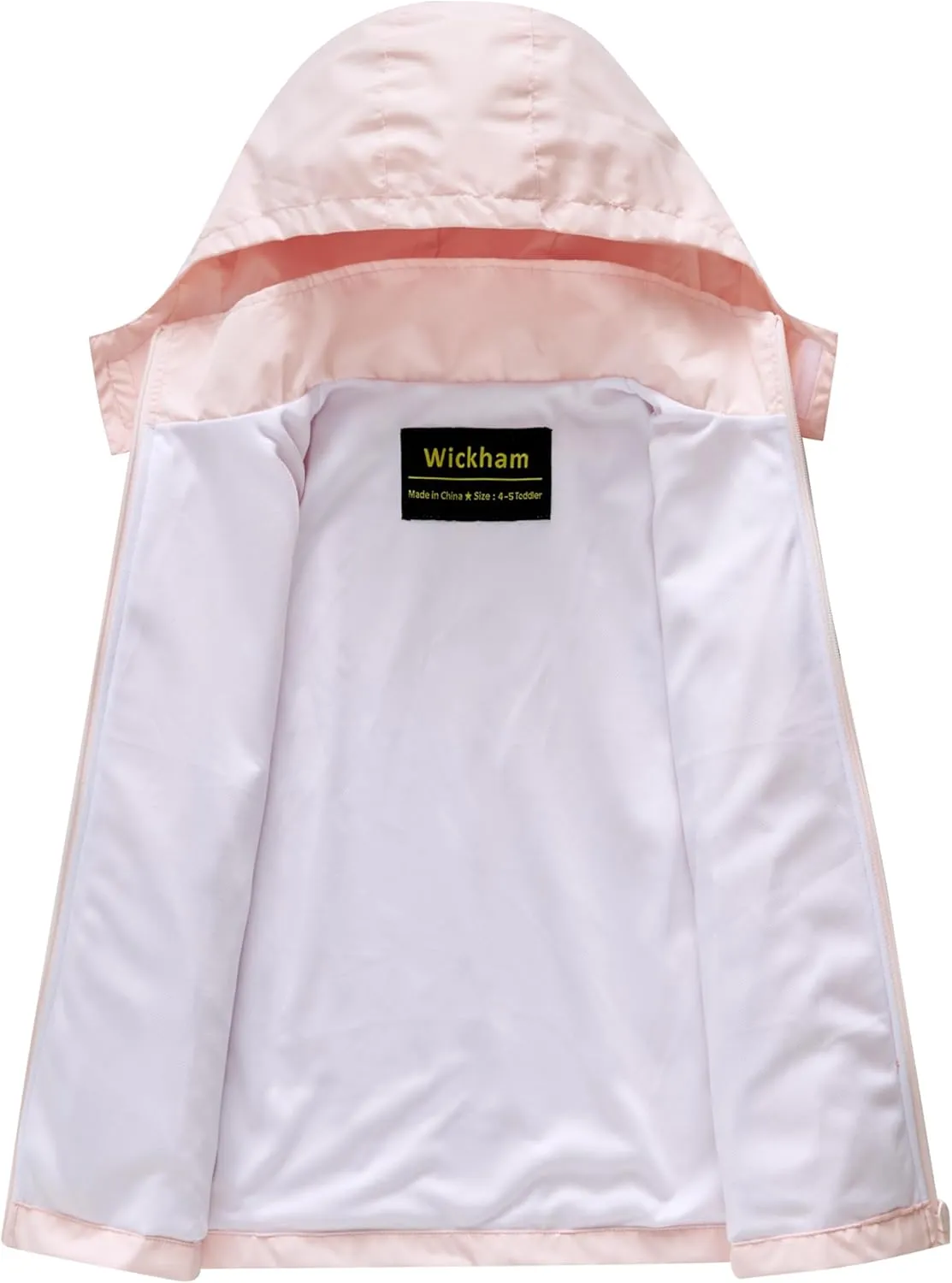 WICKHAM Boys Girls Waterproof Rain Jacket Detachable Hood Lightweight Raincoats for Kids Windbreaker Coat