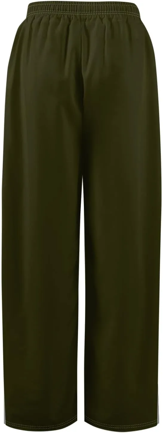 Wide Leg Pants for Women Casual Summer High Waistd Flowy Beach Pants Drawstring Elastic Waist Solid Pockets Trousers