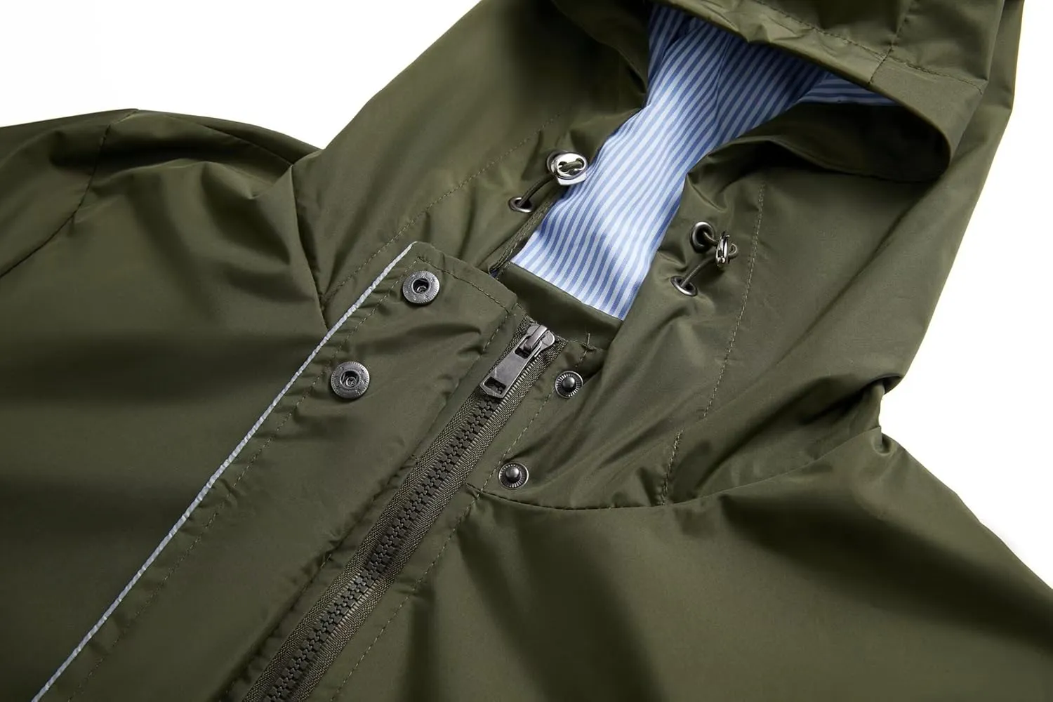 Women Waterproof Lightweight Long Rain Jacket Outdoor Casual Hooded Long Trench Coat