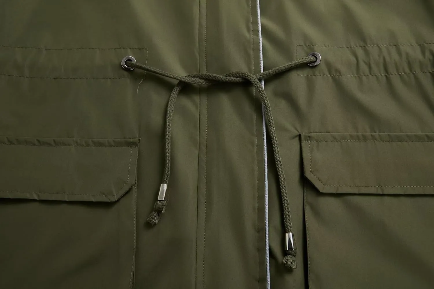 Women Waterproof Lightweight Long Rain Jacket Outdoor Casual Hooded Long Trench Coat