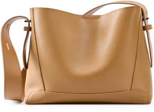 Women's bag crossbody versatile leather single shoulder large capacity commuting bucket bag