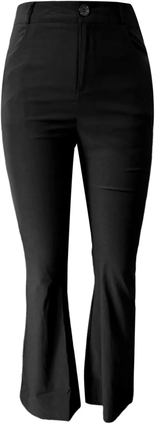 Womens Bootcut Dress Pants Business Casual Work Pants with Pockets High Waist Stretchy Trousers Pull On Slacks