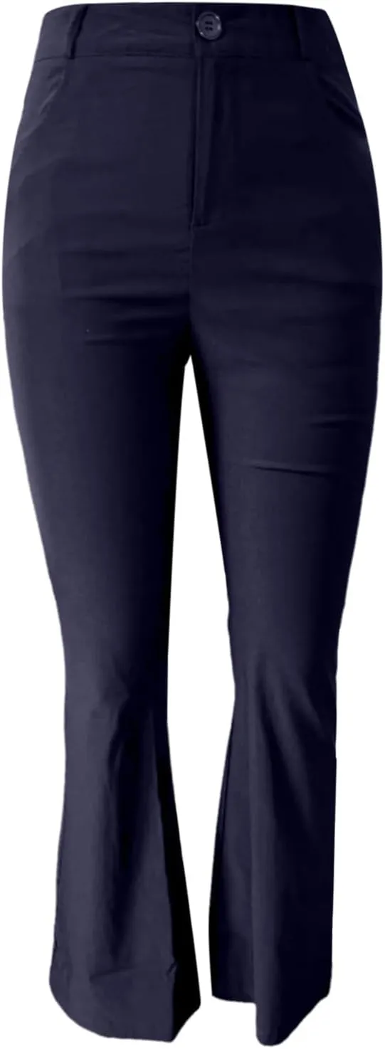 Womens Bootcut Dress Pants Business Casual Work Pants with Pockets High Waist Stretchy Trousers Pull On Slacks