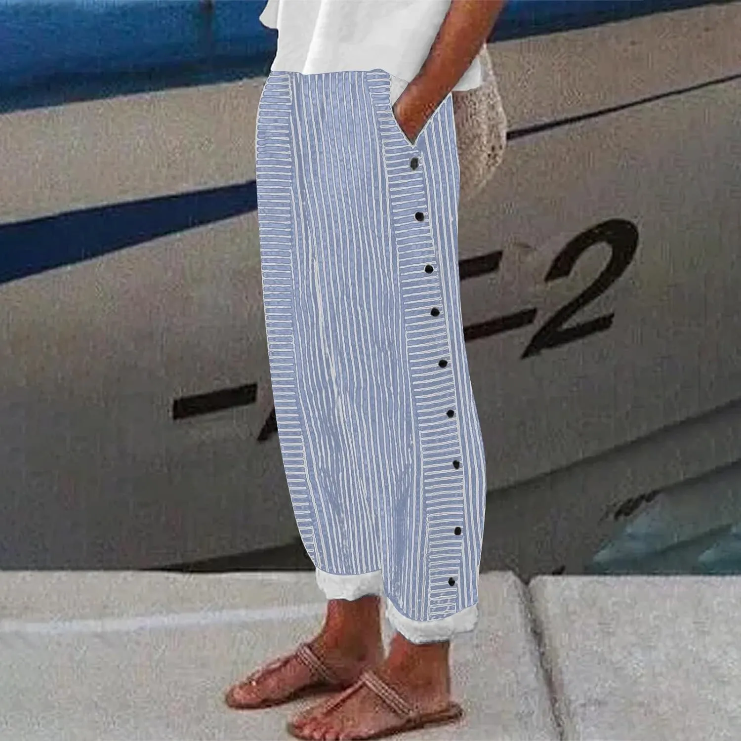 Women's Cargo Sweatpants 2024 Casual Fall Outfits for Women 2024 Trendy Women's Loose Jogging Pants Blue Sweat Pants
