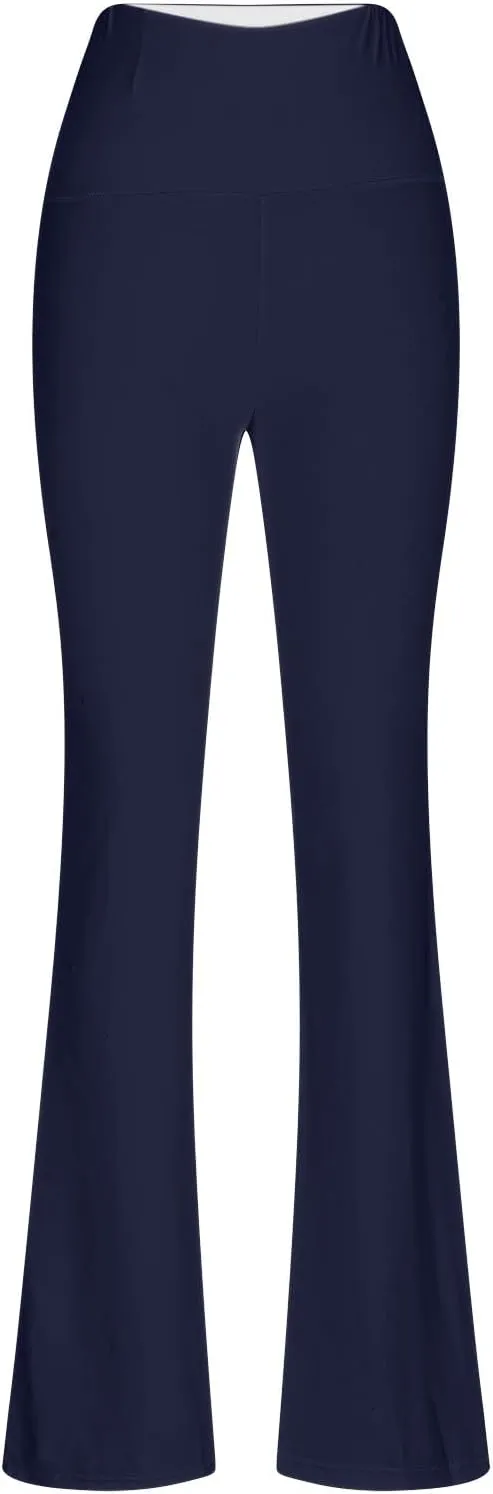 Women's High Waist Yoga Pants Solid Color Flared Trousers Boohoo Straight Leg Stretch Summer Pant for Workout