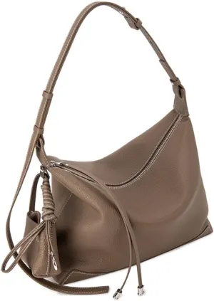 Women's Leather Shoulder Bag Large Capacity Handbag Cowhide Vintage Pillow Armpit Tassel Commuting Bag Versatile Stylish