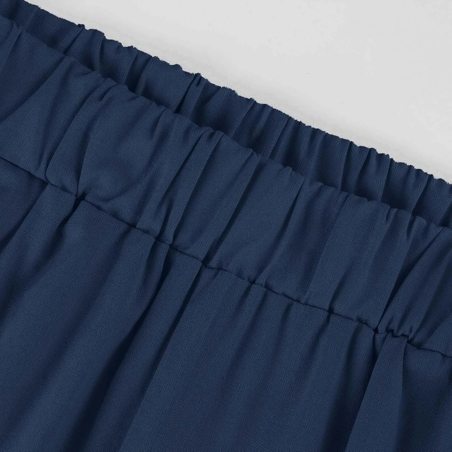 Womens Linen Cropped Pants High Waisted Summer Beach Pants Elastic Waist Tapered Pants Casual Ankle Length Trousers