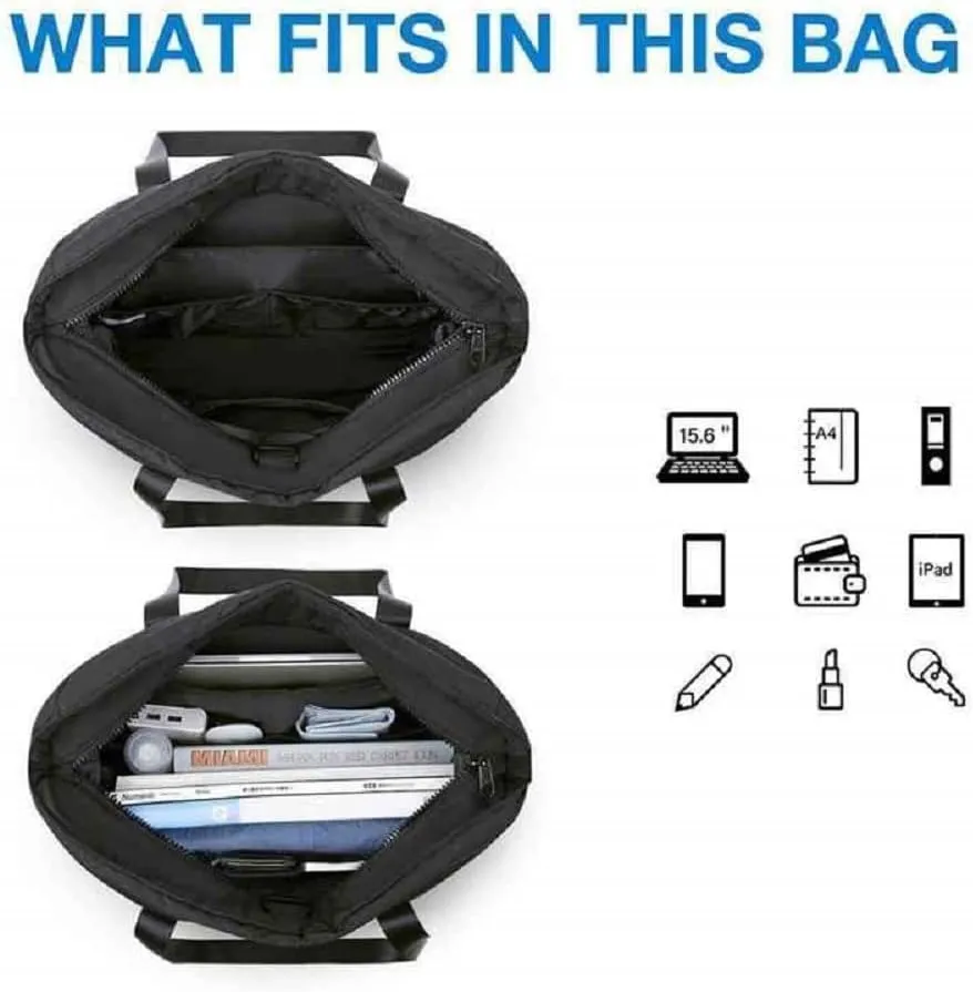 Womens Travel Tote Bag Versatile Shoulder Gym Bag with Laptop Compartment and Yoga Strap