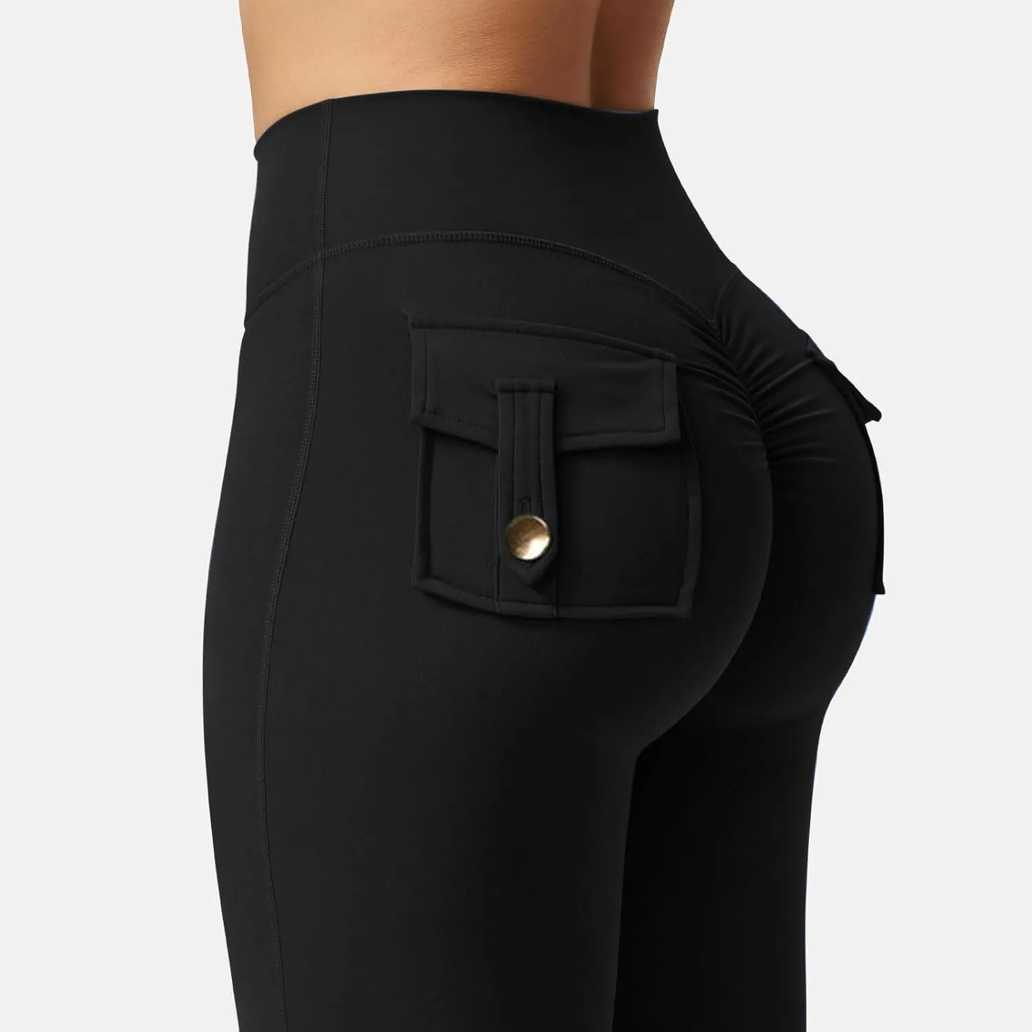 Women's Wide Leg Flare Pants High Waist Running Joggers Trendy Lounge Baggy Trousers with Pockets