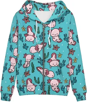 Womens Zip Up Hoodie Oversized Sweatshirt for Women Y2K Hoodies Fall Jackets