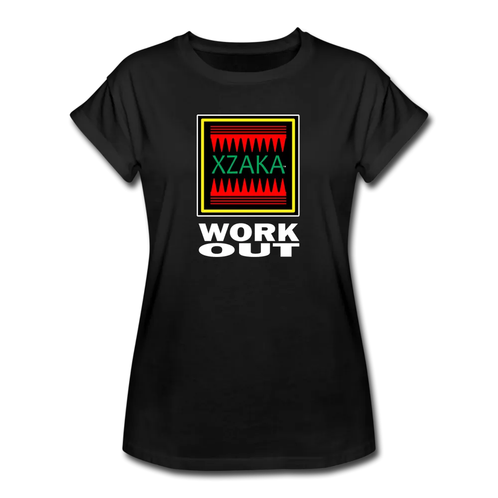 XZAKA - Women's Relaxed Fit T-Shirt - Work Out -BK