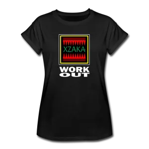 XZAKA - Women's Relaxed Fit T-Shirt - Work Out -BK