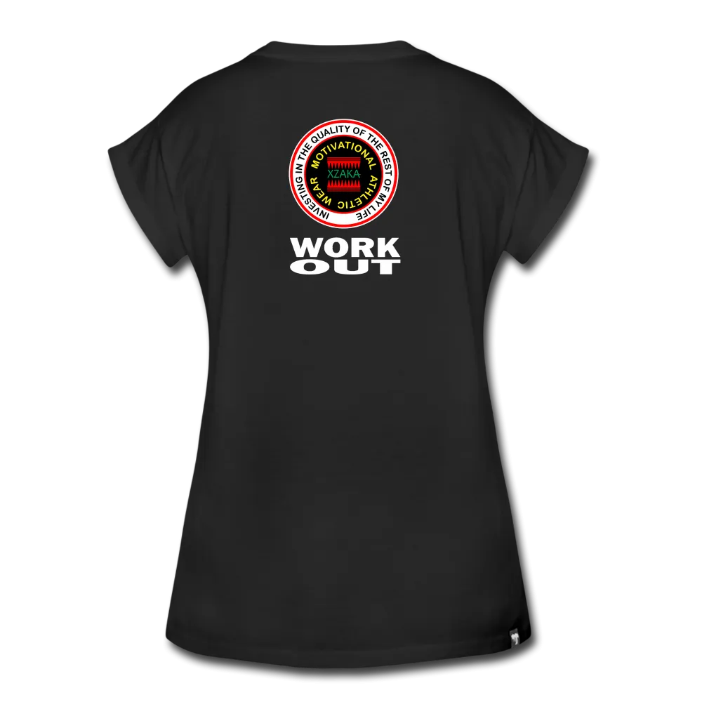 XZAKA - Women's Relaxed Fit T-Shirt - Work Out -BK