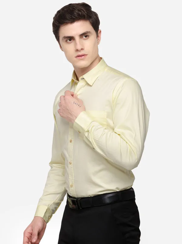 Yellow Smart Fit Solid Casual Shirt | Greenfibre