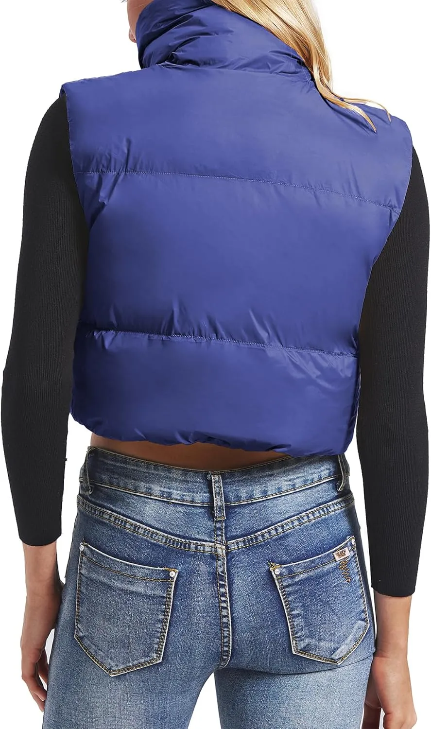 Zando Cropped Puffer Vest Women Sleeveless Outerwear Winter Vest Tops Jackets Lightweight Vests for Women 2025 Trendy Zip