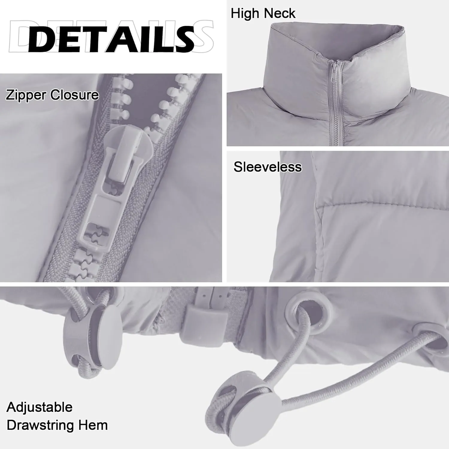Zando Cropped Puffer Vest Women Sleeveless Outerwear Winter Vest Tops Jackets Lightweight Vests for Women 2025 Trendy Zip