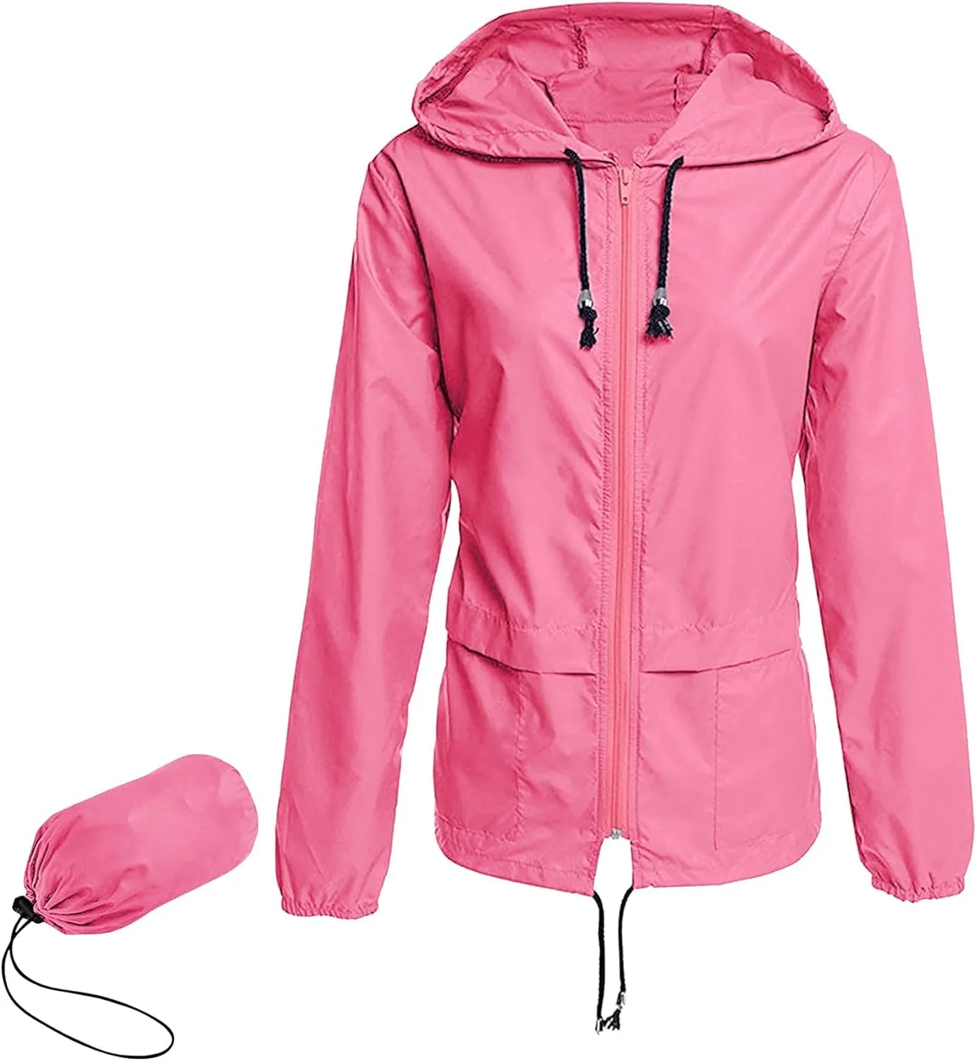 Zando Lightweight Rain Jacket Women Raincoat for Women Packable Rain Coat Windbreaker Rain Jackets Waterproof with Hood