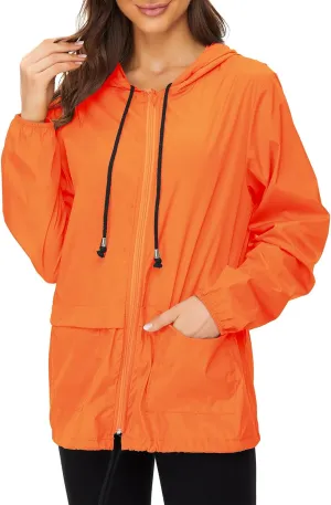 Zando Lightweight Rain Jacket Women Raincoat for Women Packable Rain Coat Windbreaker Rain Jackets Waterproof with Hood