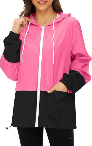 Zando Lightweight Rain Jacket Women Raincoat for Women Packable Rain Coat Windbreaker Rain Jackets Waterproof with Hood